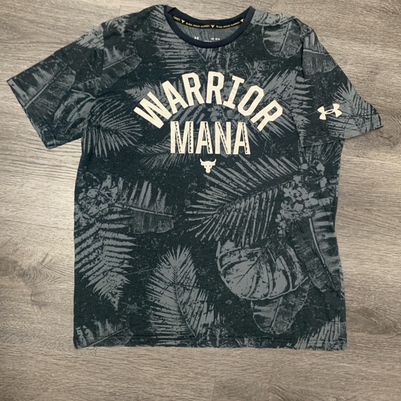 Under Armour Warrior Mana Mens Tee Shirt Large Floral Short Sleeve Project Rock - Picture 4 of 8